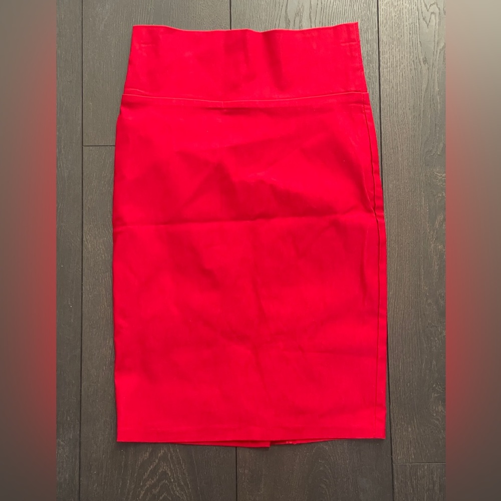 Charlotte Russe Holiday Red Split Midi Pencil Skirt